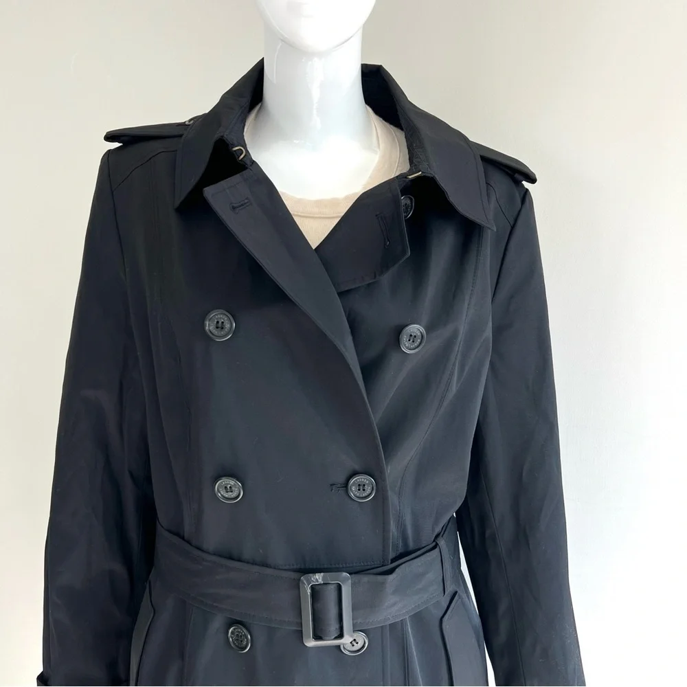LAUREN RALPH LAUREN Water Resistance Double Breast Belted Trench Coat Sz L - Picture 6 of 16
